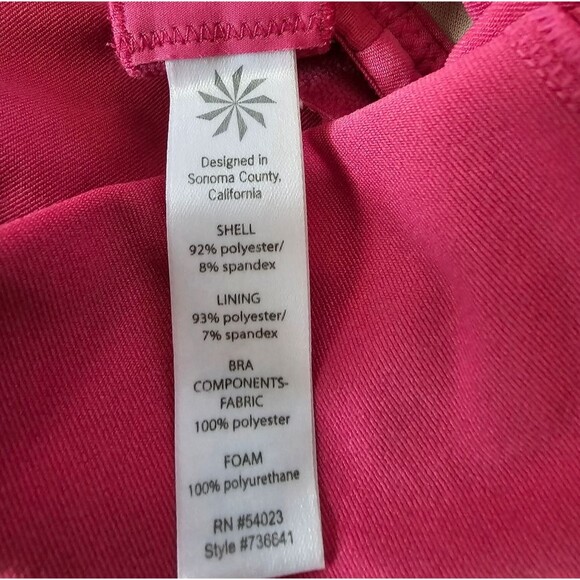 Athleta Tank Top 36C Adjustable Built in Bra Stretchy Yoga Shirt PINK - Picture 4 of 5